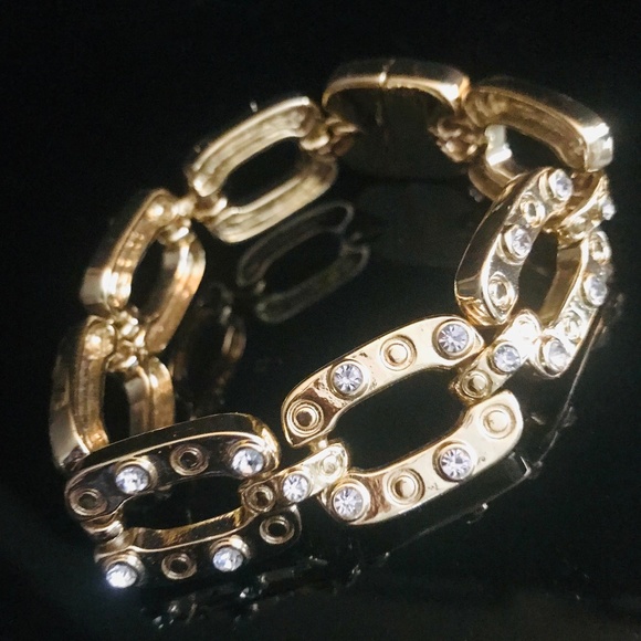 18 KT GOLD PLATED BRACELET Exquisite Luxury Designer STUNNING!  NEW CONDITION - Picture 16 of 16